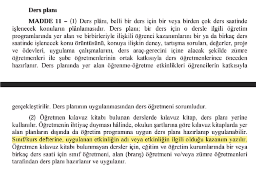 MEB Yönergesi Madde 11 Ekran Görüntüsü