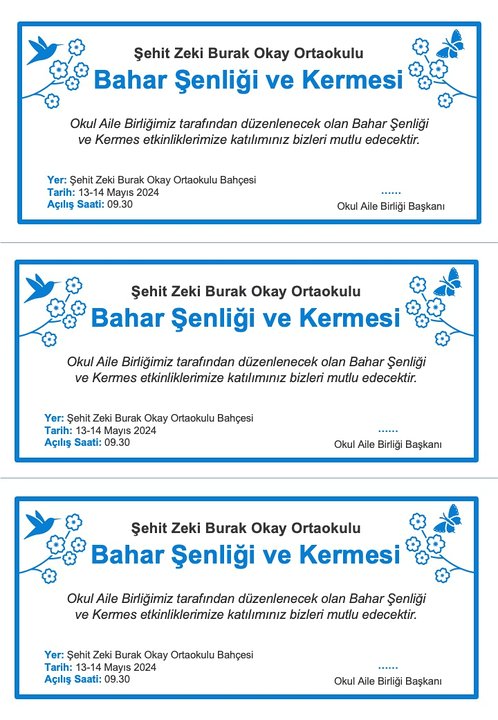 Bahar şenliği ve kermes davetiyesi önizlemesi