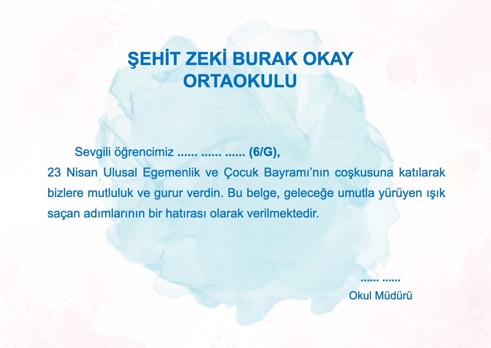 23 Nisan kutlama belgesi alternatif önizlemesi